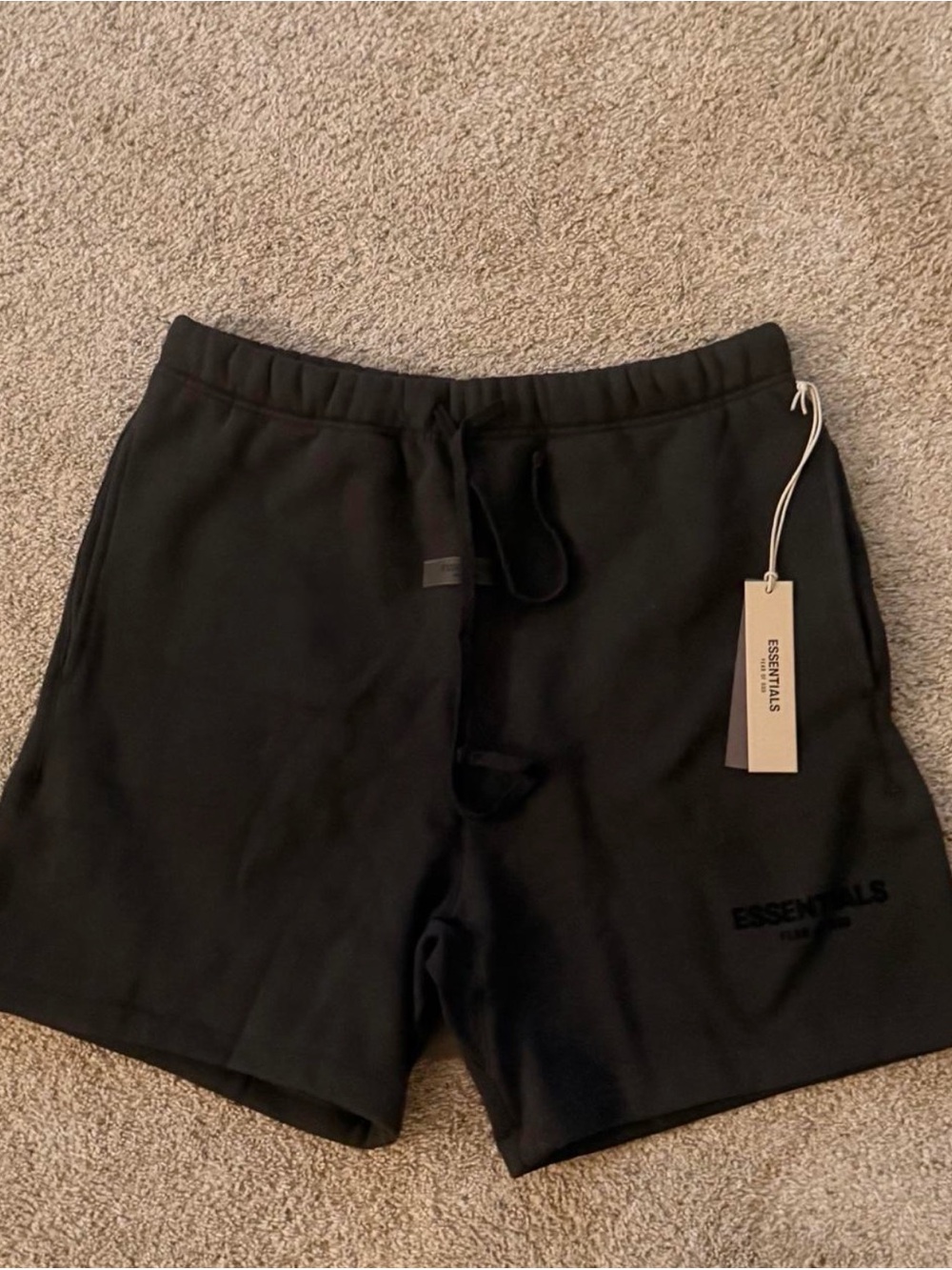 ESSENTIALS Men's Black Logo Lounge Shorts